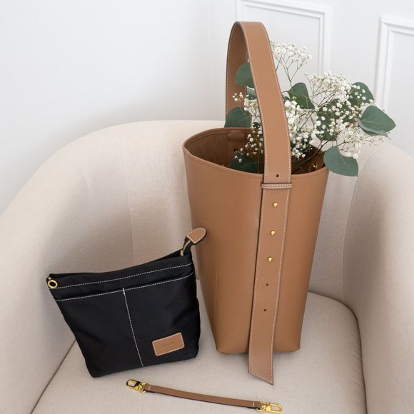 Jolina Leather Bucket Tote - Tobacco - Picture 9 of 10